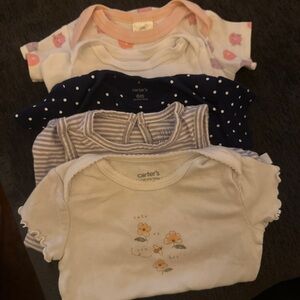 Carter's Floral and Striped Baby Bodysuits